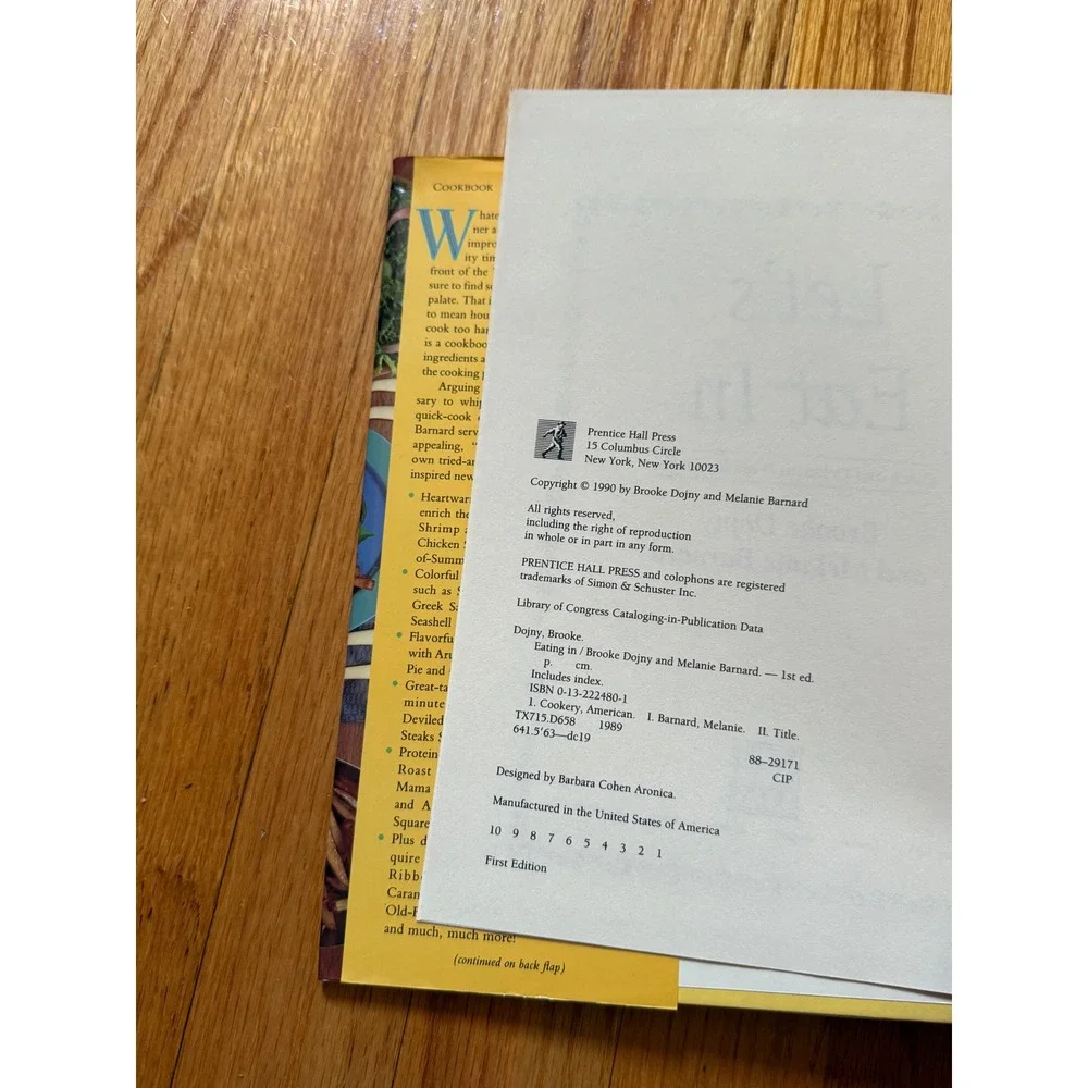 Let's Eat In Cookbook Brooke Dojny Melanie Barnard First Edition 1990 Hardcover